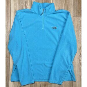 The North Face 1/4 Zip TKA 100 Blue Fleece Pullover Sweater - Women Size XL